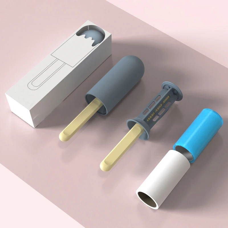 gray Lint Roller Reusable Washable Pet Hair Remover Lint Remover Sticky Silicone Dust Wiper Cleaning Brush Tools For Pet Cloth Carpet - Цвет: gray