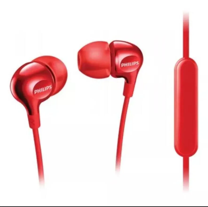 Philips наушники SHE3705 Проводная гарнитура с микрофоном 3,5 мм разъем в уши для Galaxy YS8 huawei xiaomi - Цвет: red