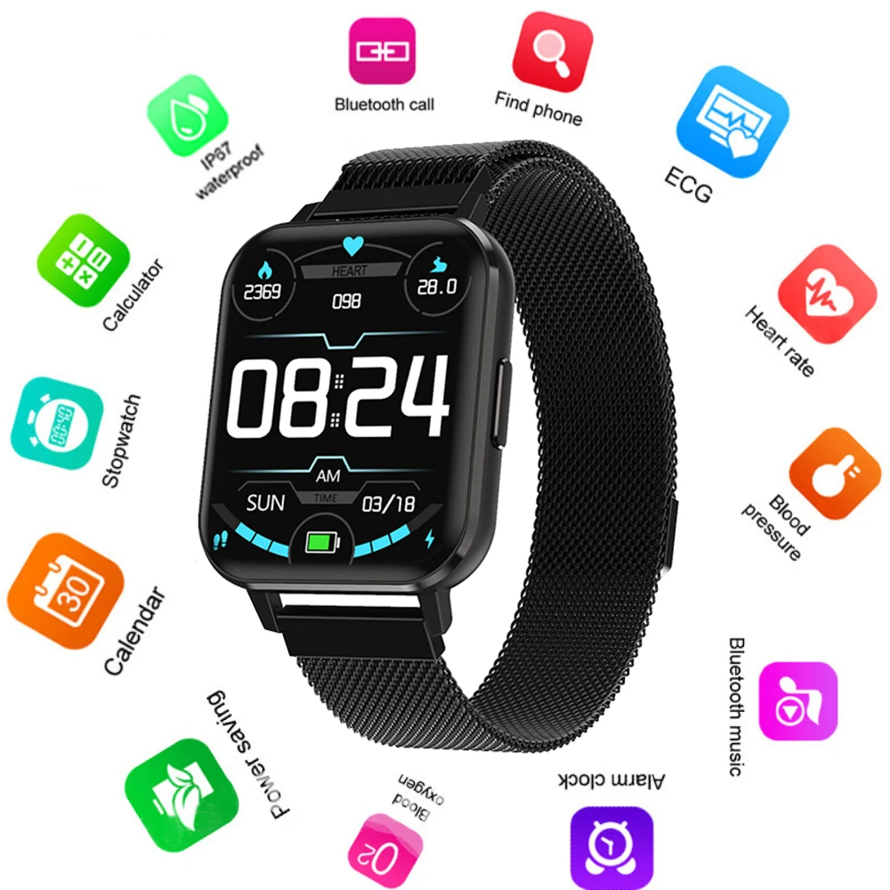 

2020 Hot DTX Smart watch Men IP68 ECG Smartwatch Android Multi-Sports Mode Blood Pressure Oxygen Relojes For Apple IPhone Xiaomi