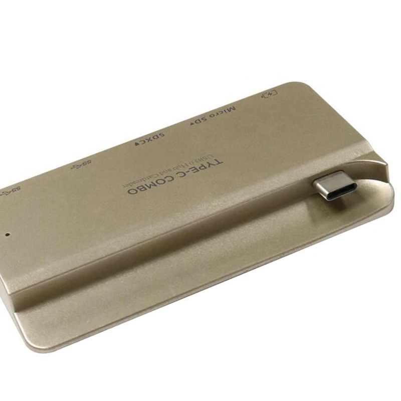 Тип-C концентратор USB 2-портовый Usb3.0 + Sd/устройство для считывания с tf-карт + QI Беспроводная зарядка Поддержка Macbook12 64/5000