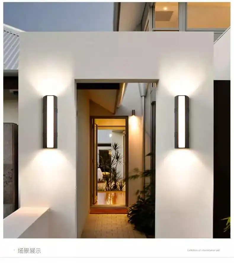 Roukeymi Led Outdoor Wall Garden Corridor hallway Stairs Villa Garden Wall Pillars Double Foco Led Sconce Waterproof Terrance