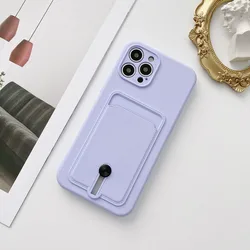 Sleek Fashion Wallet Phone Case with Card Holder and Soft TPU Cover for iPhone 15 Plus (Purple)