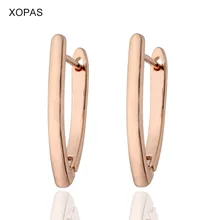 Простой 585 розовое золото/белое золото цвет медные серьги-гвоздики v-образной формы модные для ушей серьги-гвоздики классические серьги для женщин ювелирные подарки