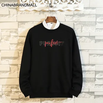 

Thick Men Plus Fat Plus Size Leisure Round Neck Plus Velvet Sweater Male Fat Man Keep Warm Long Sleeve Top