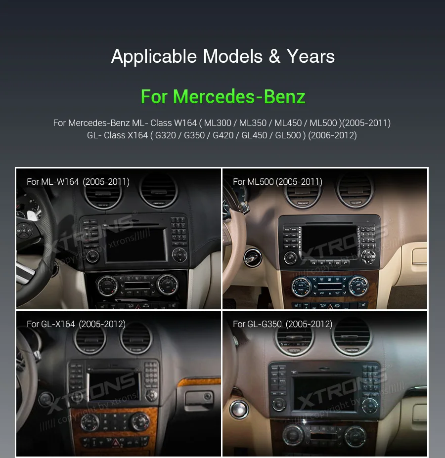 Discount XTRONS 7"Android 9.0 Octa Core 4GB RAM 64GB ROM Car DVD Player Multimedia GPS System TPMS SWC for Mercedes Benz W164 2005-2012 2