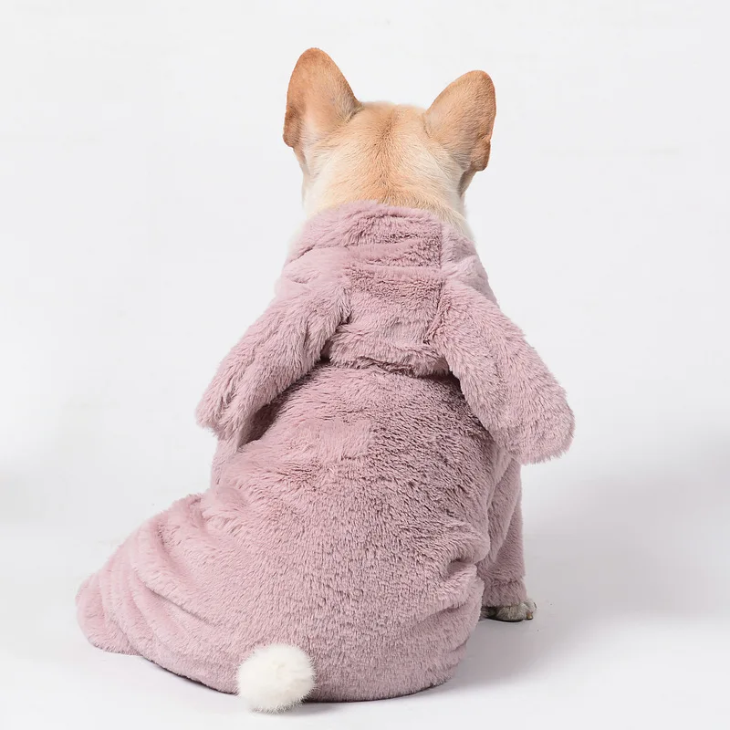 Autumn And Winter New Style Rabbit Fur One-piece Pet Four-legged Pet Clothing Casual Dog Clothing Hoodie Coat Pet Puppy Clothes