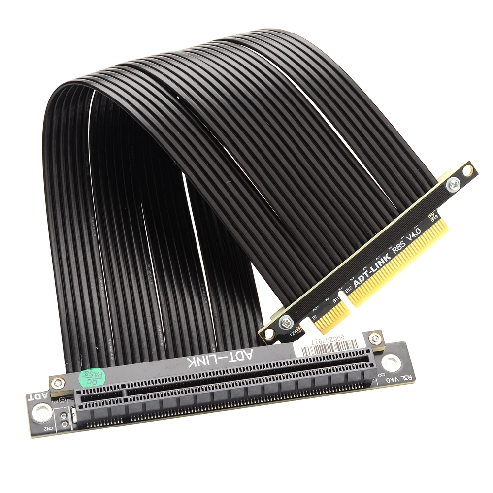 Pci Express Pcie4.0 Riser Extensor de Cartão Gen4 8x para 16x Slot Riser Adaptador Cabo de Extensão Pcie x8 Banhado a Ouro para Mineração Gpu Btc - Imagem 2