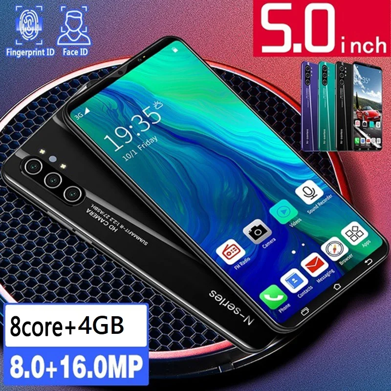 2021 nova chegada note10 5.0 Polegada tela cheia smartphone 8 núcleo 4gb câmera dupla andriod telefone 4000mah focagem rápida celular