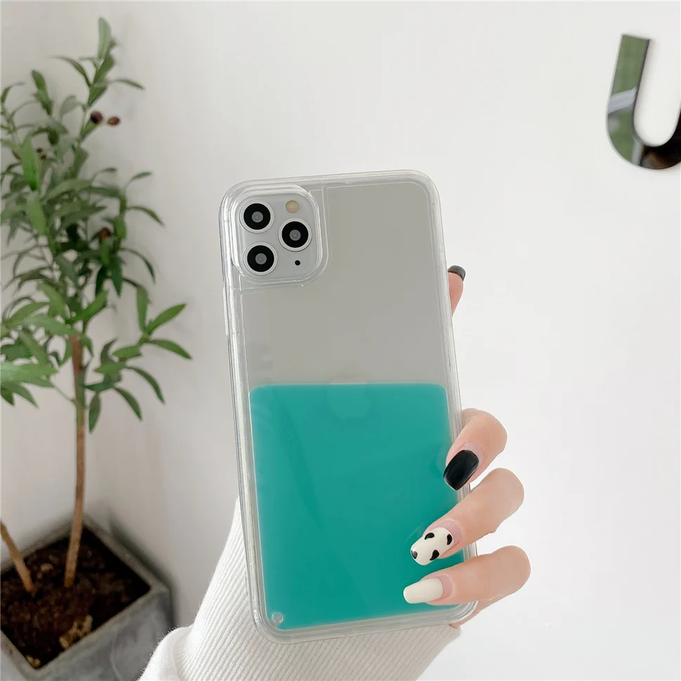 Qianliyao Liquid Quicksand Juice color Phone Case For iPhone 12 Mini 11 Pro Max XS X XR 6 6S 8 7 Plus SE 2020 Hard Back Cover