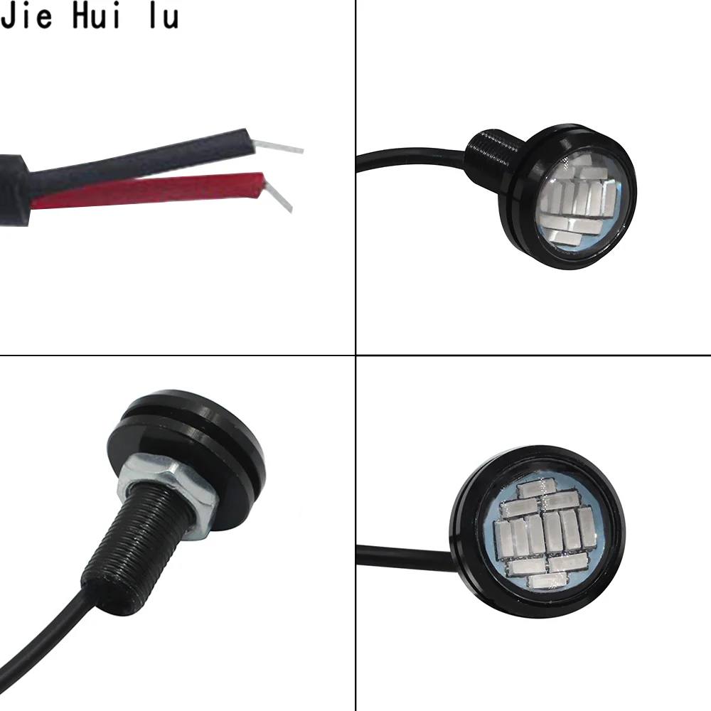 Белый AC/DC 12V орлиный глаз светодиодный светильник 4014 12SMD 23 мм дневного света DRL