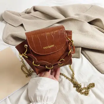 

Hot Sale Handbags Solid Color Fashion Women Shoulder Crossbody Bag PU Leather Chain Totes Pure Color Handb for Hiking and Travel