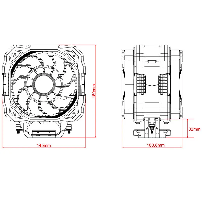 Alseye Cpu Cooler Rgb 120 mm Pwm Cooler 6heat-pipe para Intel Lga1200 Cobertura Superior Iluminação Temperatura Display Rgb Cpu Cooler para pc Ventiladores e resfriadores - Imagem 6