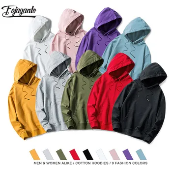 

FOJAGANTO Brand Men's Autumn Hoodie Sweatshirts Solid Color Men Couples Casual Sweatshirt Fashion Multiple Colour Male Hoodies