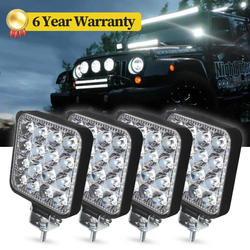 XINFOK Reverse LED Spotlights 12v 24 Volt Lights 48W Universal for 4WD 4x4 Headlight Car Bulbs Parking Light - AliExpress