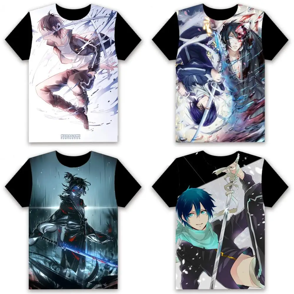 Футболка аниме Noragami YABOKU Iki Hiyori Yukine Косплэй с коротким рукавом унисекс Повседневное черная футболка Летняя мода смешные футболки, топы