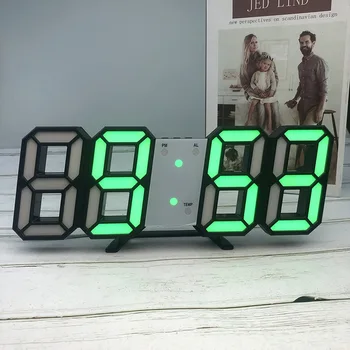 Quality 3D LED Wall Clock Modern Digital Wall Table Clock Watch Desktop Alarm Clock Nightlight Wall