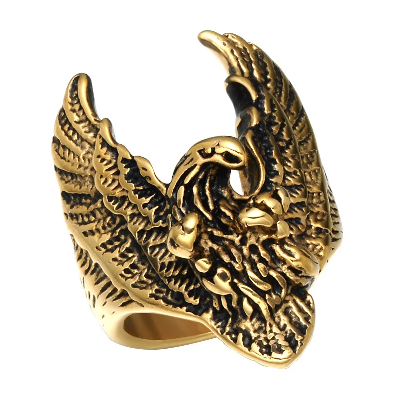 

Fist Knuckles Rings Eagle Men 's Ring Luxury Gold Color Resizeable To 8-11 Finger Jewelry Steel soldier Rings Never Fade