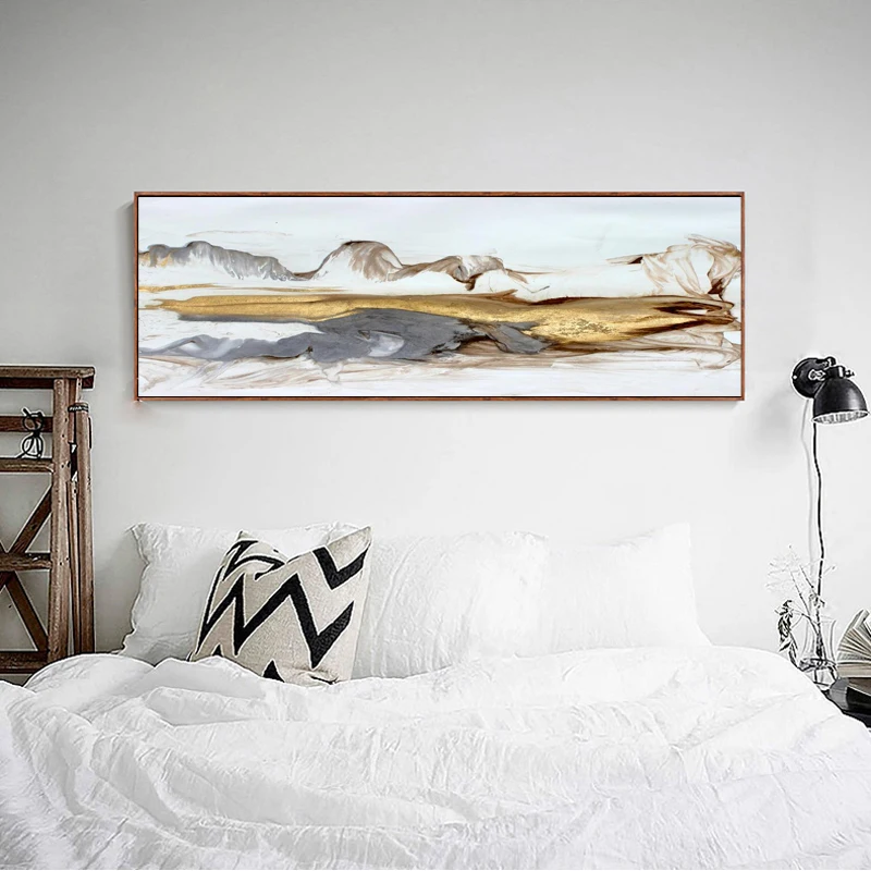 Modern Abstract Chinese Mountains Oil Painting on Canvas Posters and Prints Cuadros Wall Pictures For Living Room Gift | Дом и сад