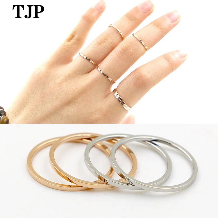

2019 fashion simple fine version of the two joints smooth ring female index finger tail ring titanium steel men and women ring