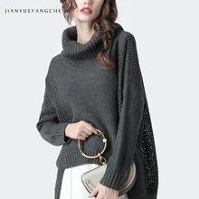 Женский шерстяной свитер, модный, на пуговицах, свободный, размера плюс, плащ, теплый, утолщенный, вязанный, пуловер, корейский стиль, женские зимние свитера