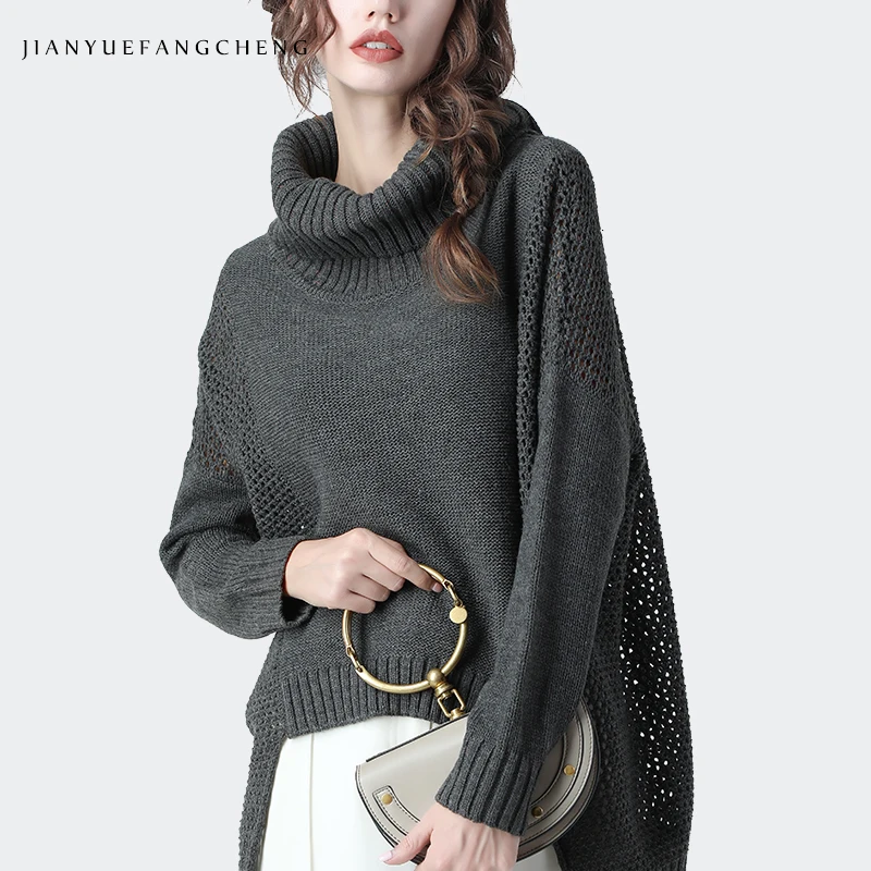

Women Wool Sweater Fashion Button Up Loose Plus Size Cloak Smock Warm Thicken Knitted Pullovers Korean Ladies Winter Sweaters