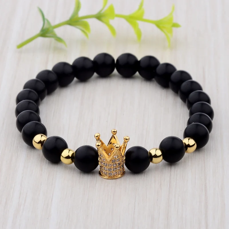 Natural Stone Bracelet stone bead bracelet natural stone bracelet beaded bracelet Yoga Jewelry Micro Pave CZ Ball Matte Charms Beads Bracelets For Women Men