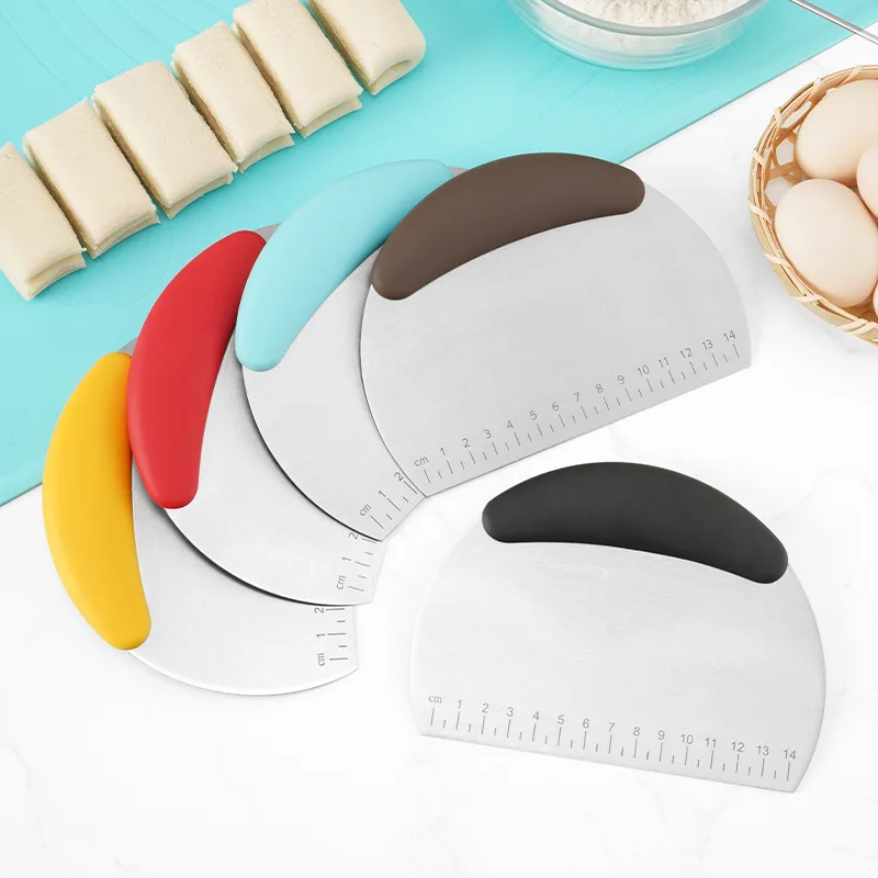 Pro Dough Pastry Scraper/Cutter/Chopper Stainless Steel Mirror Polished  with Measuring Scale Multipurpose- Cake, Pizza Cutter - AliExpress