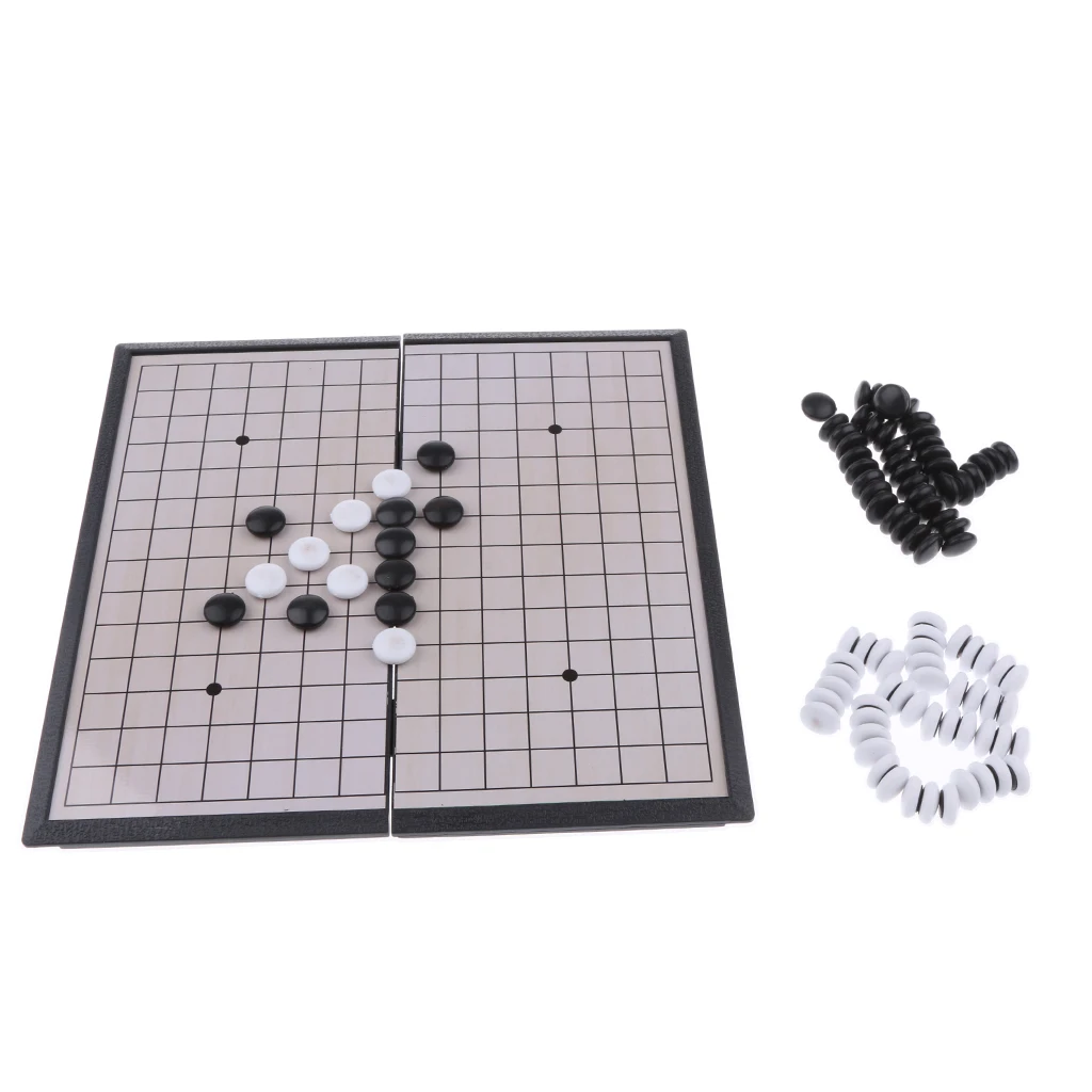 102 Pieces Portable Plastic Professional Chinese WeiQi Magnetic Chessboard Chess Set Board Game Toy 19.5 x 19.5CM