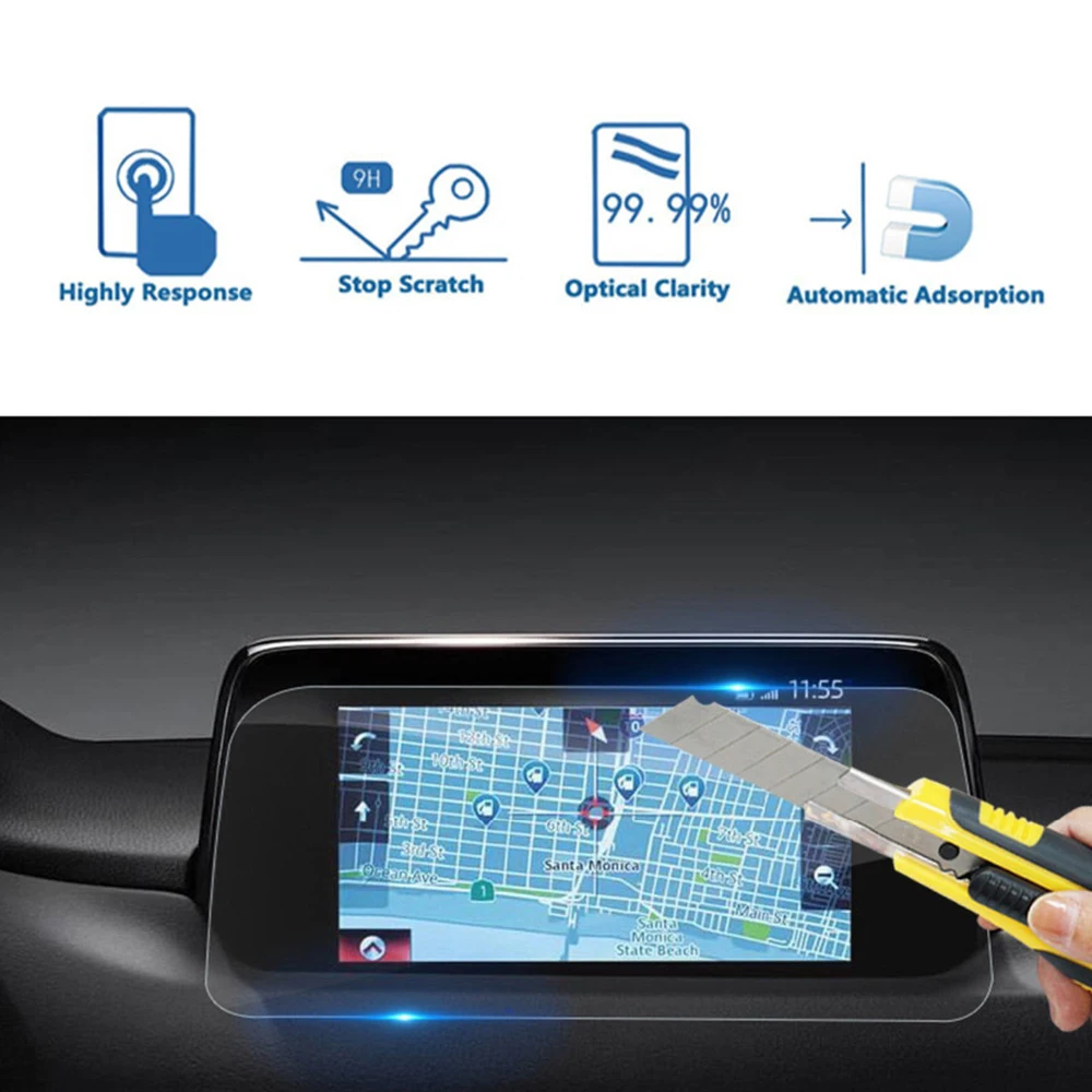 Закаленное стекло 7Inchs автомобильные DVD Защитные пленки Защитная пленка GPS Премиум прозрачные аксессуары для HD для Mazda CX-5 против царапин