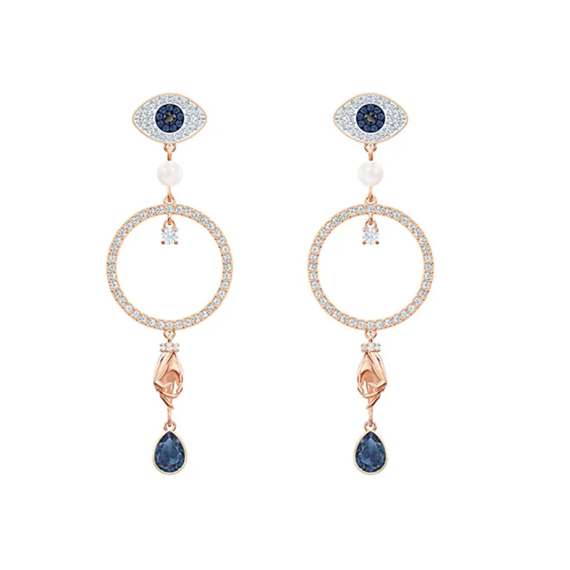 

High Quality Silver Earrings For Women Swa 1:1 Lucky Element Magic Boho Fine Jewelry New