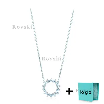 

XL TFX Rllen Sterling Silver Small Ring Gem Necklace is perfect for women's party jewelry wholesale free shipping.