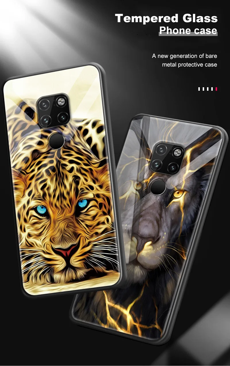 Чехол из закаленного стекла для huawei Enjoy 9s Honor 7A Pro 7C 7X 8A 8X9 10 Lite Magic 2 Play mate 20 Pro Nova2 3 4 Design Animal Capa