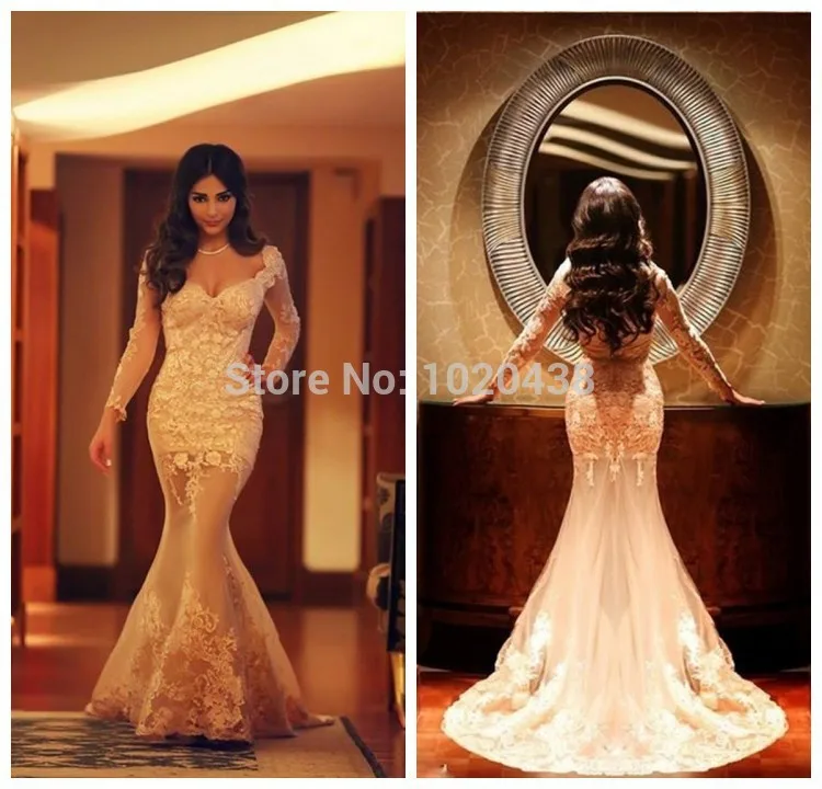 Robe de soiree вечернее платье русалки с длинным рукавом, винтажное платье с v-образным вырезом и аппликацией, платья для выпускного вечера на заказ, vestido de festa longo
