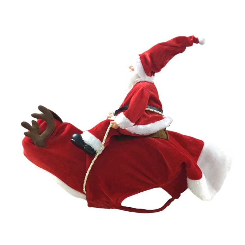 Рождественская Одежда для собак костюмы Санта-Клауса для праздников и вечеринок Одежда для маленьких средних и больших собак забавная одежда для домашних животных для верховой езды