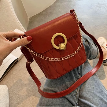 

Luxury Handbags Women Bag Dismond Lattice Chains PU Leather Zipper Purses and Handbags Designer Shoulder Crossbody Bucket Bags