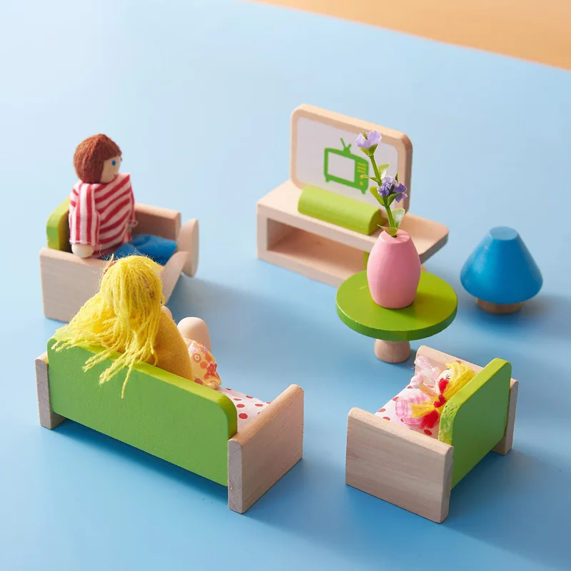Мини Деревянный кукольный домик миниатюрные игрушки набор для детей ролевые игры кукольный домик мебель аксессуары игрушка моделирования