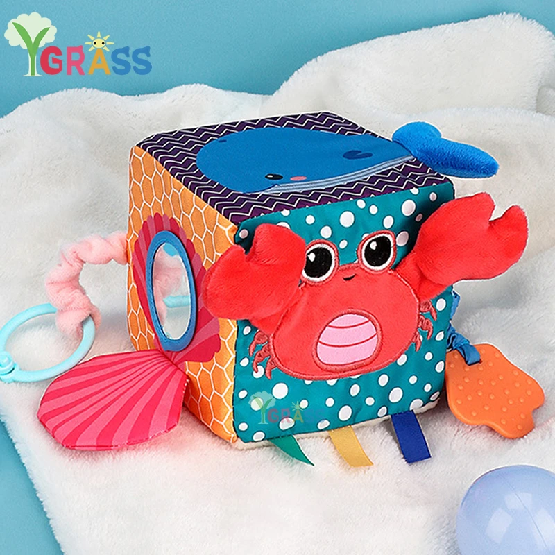 Jouet En Peluche Pour Bebe De 0 A 12 Mois Cube D Embrayage Hochet Multifonctionnel Jouet Educatif Musical Colore Poussette Aliexpress