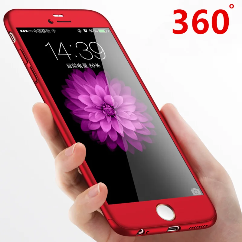 360 полный защитный чехол для телефона iphone 11 pro XR XS Max 7 8 6 Plus 5 5S с 2.5D закаленным