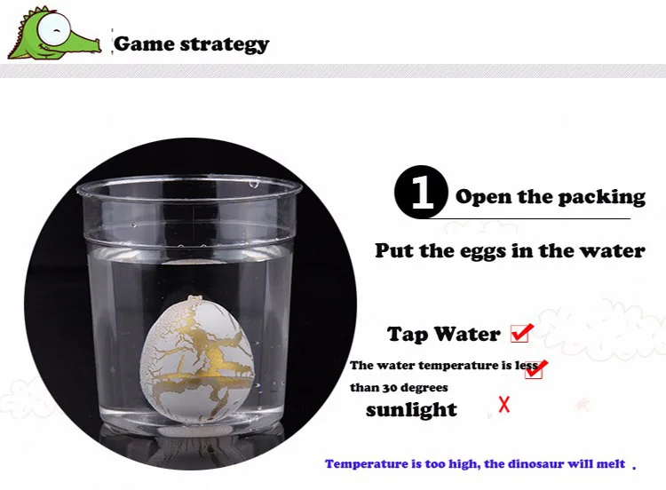 6pcs Magic Dino Eggs Growing Hatching Dinosaur Add Water Child Kids Toy 