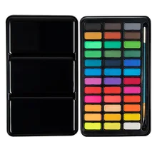 Ensemble de peinture à l'aquarelle de 12/18/24/36 couleurs, boîte métallique Portable avec brosse à aquarelle, fournitures artistiques professionnelles pour enfants