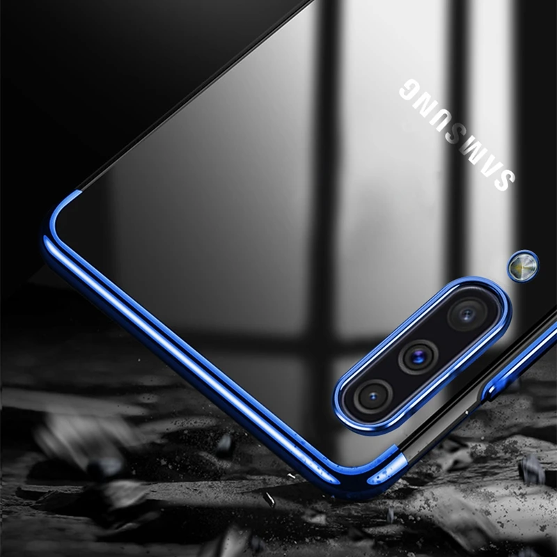 Роскошный прозрачный чехол для samsung Galaxy A10 A20 A20e A30 A50 A40 A70 M20 A6 A8 плюс A7 бампер TPU силиконовый чехол с покрытием