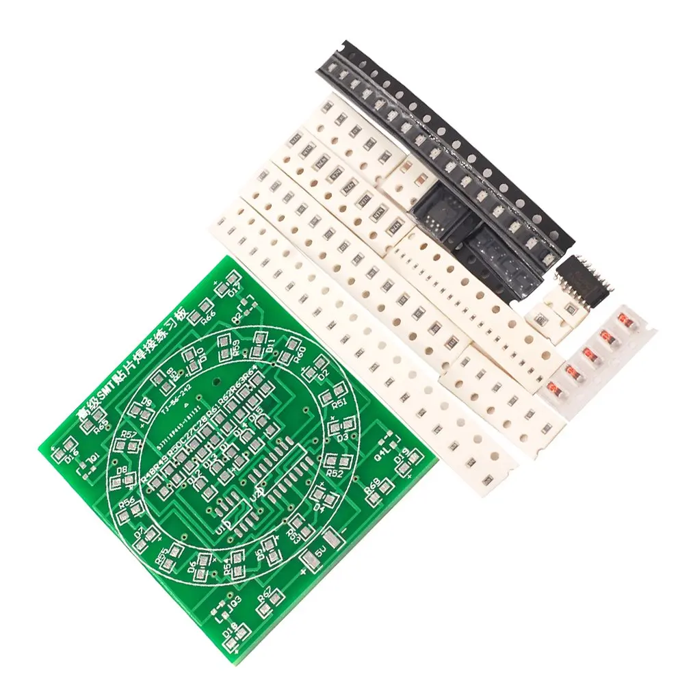 SMD компонент паяльная доска для практики CD4017+ NE55 водный светильник Набор для обучения мастерству сварочная доска Тренировочный Набор