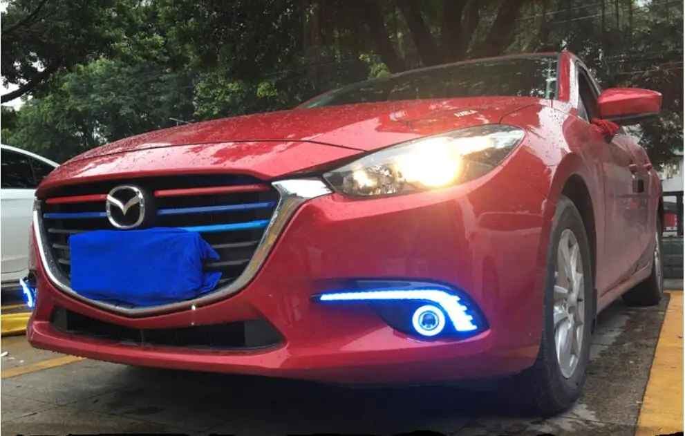 2019y автомобильный бампер головной светильник для Мазда 3 Мазда 3 axela противотуманный светильник автомобильные аксессуары головной светильник для axela проектор Объектив светильник