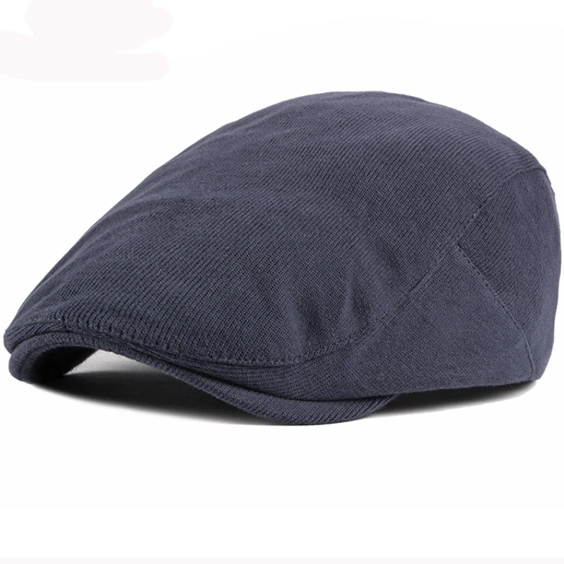 Navy Blue HT2904 береты ярких цветов плюща Газетчик плоская шапка весна осень головные уборы для мужчин и женщин Твердые художника шляпа Регулируемый берет Кепка - Цвет: Navy Blue