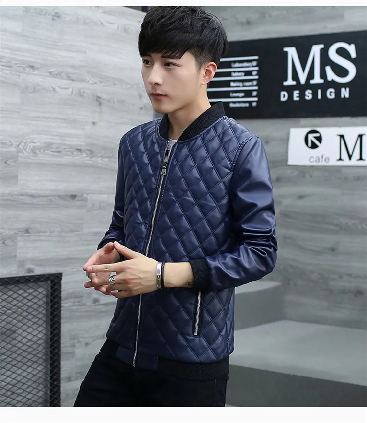 Leather Coat Men'S Wear Youth Korean-style Slim Fit Spring New Style MEN'S Jacket MEN'S Coat Spring Clothing PU Leather Jac