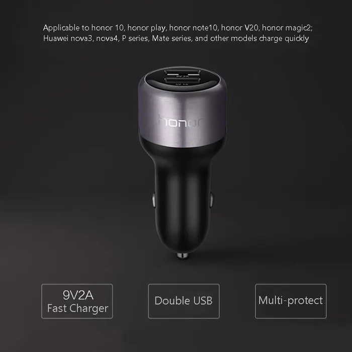 Honor автомобильное быстрое зарядное устройство 2 USB Supercharge 9V2A usb type C кабель M5 Pro Lite Nova 2 s 3 4 3e 4e Honor 8 9 V8 V9 Note8