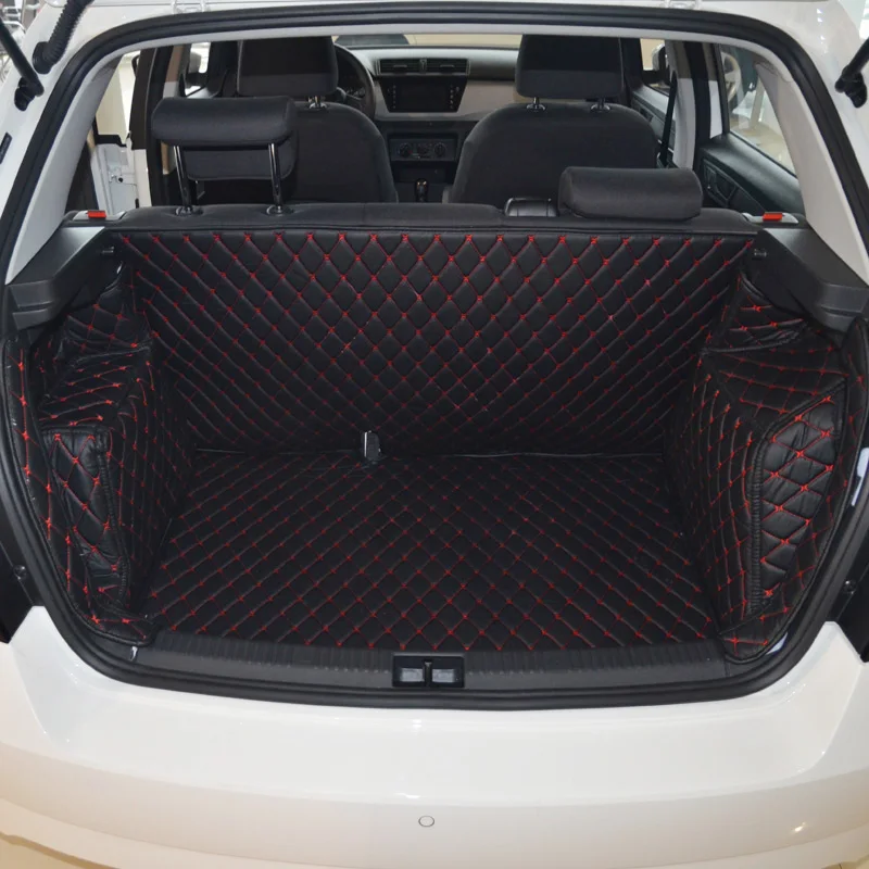 Кожаный коврик для багажника автомобиля подкладка груза Skoda Fabia 2015 2019 2020 ковер
