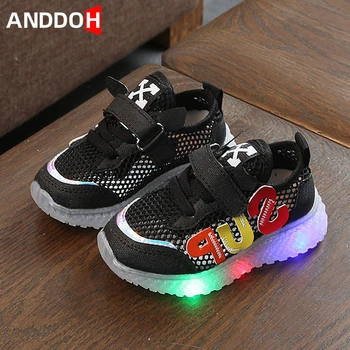 

Size 21-25 Breathable Glowing Infant Shoes Baby Toddler Casual Shoes Girls Led Light Sneakers Boys Sneakers with Luminous Sole
