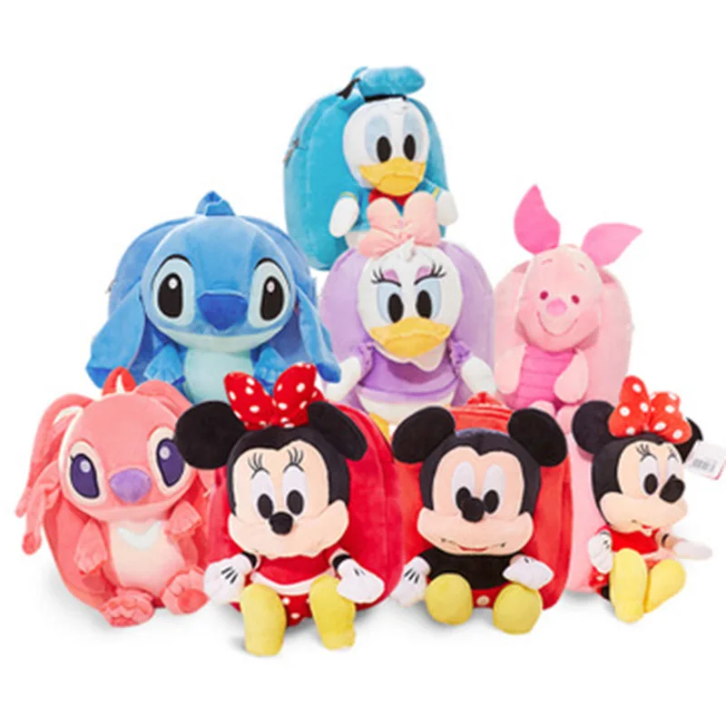Disney милый детский плюшевый рюкзак с героями мультфильмов, игрушка, мини школьные сумки, детские подарки для мальчиков и девочек, детские Студенческие Сумки, прекрасный кошелек