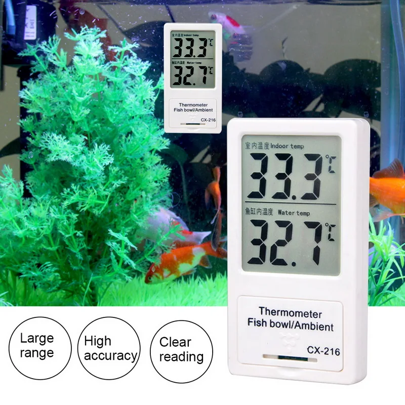 Высокоточный аквариумный термометр для аквариума большой диапазон прозрачного чтения ЖК-цифровой аквариумный Термометр Тестер